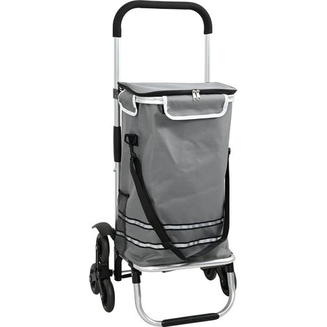 Shopping Trolley Folding Grey 47 x 39 x 100.5 cm Oxford fabric vidaXL
