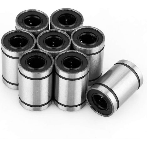 linéaire Roulement à billes,8 pcs Lm10uu 10 mm à roulement à billes imprimante 3d CNC pièces bushing Linear Motion accessoire GROOFOO (1/5)
