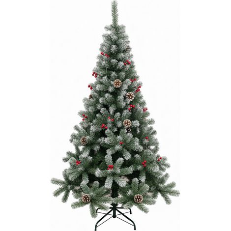 Arbol Navidad Pino Nevado 180cm Adorno Piña (1/5)