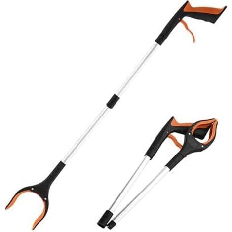 Pince de préhension robuste – ramassage pliable Outil poubelles extensible 83 cm Bâton ergonomique pour personnes âgées Aide à la mobilité Orange - (1/5)