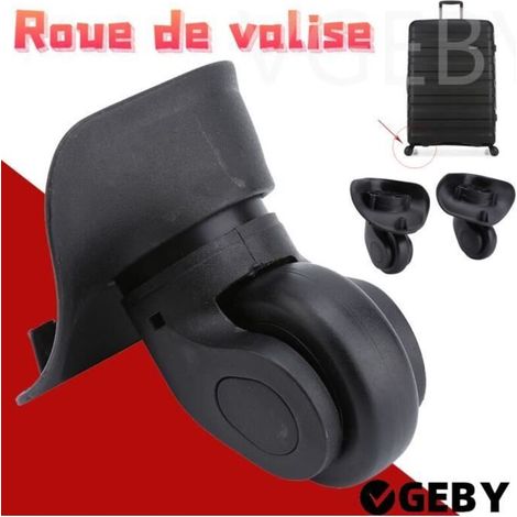 Roulettes universelles en PVC pour réparation de bagages -YES - Lot de 2 - Noir - Pivotante - A vis (1/4)