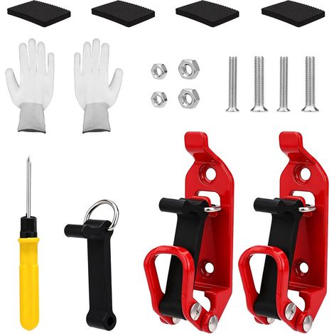 2 Support Pelle Barre Toit Montage Mural avec Accessoires Montage, Lourd Pinces Pelle pour Camion Remorque Tracteur UTV Garage Rangement Accessoires Support Outil pour Pelle Balai Râteau Hache (1/5)