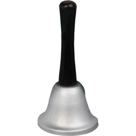 Campanoncino di Babbo Natale, in metallo, color argento, per il costume di Babbo Natale