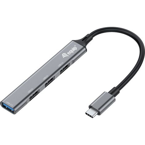 Equip 128961 Schnittstellen-Hub USB 3.2 Gen 1 (3.1 Gen 1) Type-C 5000 Mbit/s Schwarz, Grau