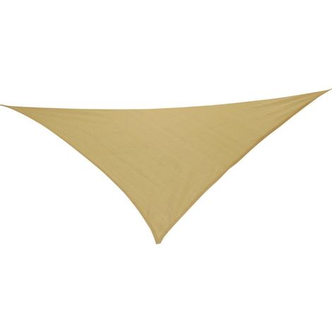SEGELTUCH DREIECK MT.5X5X5 POLYESTER GAZEBO BEIGE SONNENSCHIRM ABDECKUNG (1/2)