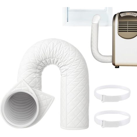 Funda para manguera de aire acondicionado  Funda térmica para conducto de ventilación - Aislamiento para manguera de aire acondicionado portátil - Para conductos de 13 cm y 15 cm en garajes, casas y s (1/5)