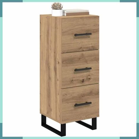 Buffet - 881586 - Chêne artisanal - Avec tiroir - Bois d'ingénierie et fer (1/5)