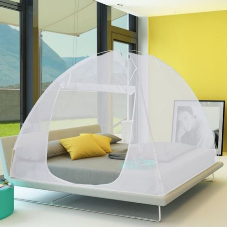 Mosquitera de cúpula desplegable grande 195x180 cm móvil para cama