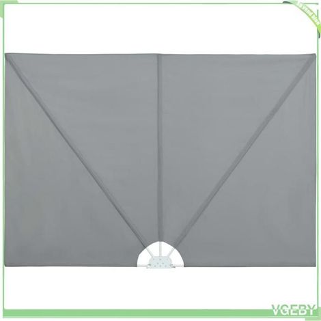 Auvent latéral pliable de terrasse - FAFEICY - 44566 - Gris - 400 x 200 cm - Hydrofuge (1/5)