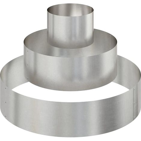 Cache-pot de jardin rond moderne 90 x 90 x 20 cm pratique style industriel en acier inoxydable argent