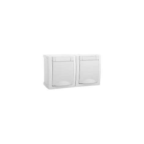 Panasonic Steckdose 2-fach waager. FR-AP weiß 90591188-DE