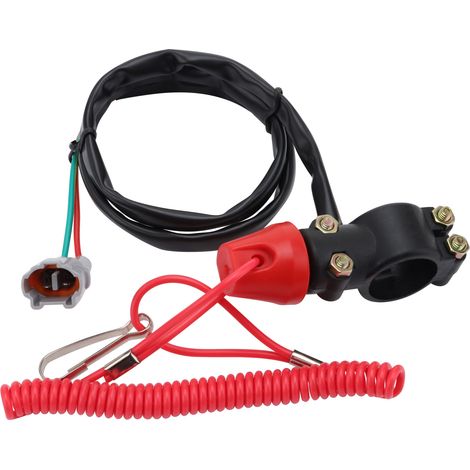 22 mm 7/8 inch motorcycle switch, waterproof and shockproof handlebar control knob, compatible with off-road motorcycles, street motorcycles, snowmobiles, red emergency stop switch.--DTEKGAZ