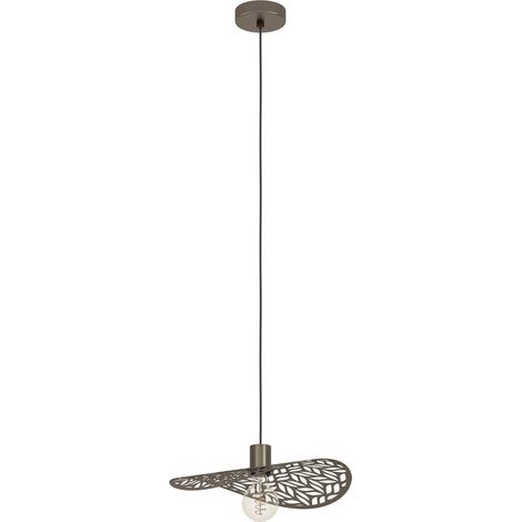 Sospensione Rustica Country Swaby Acciaio Bronzo 1 Luce E27 Ip20 D40Cm