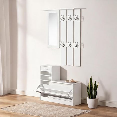 Console blanco en tablero de partículas 90 x 10 x 91 cm (1/5)