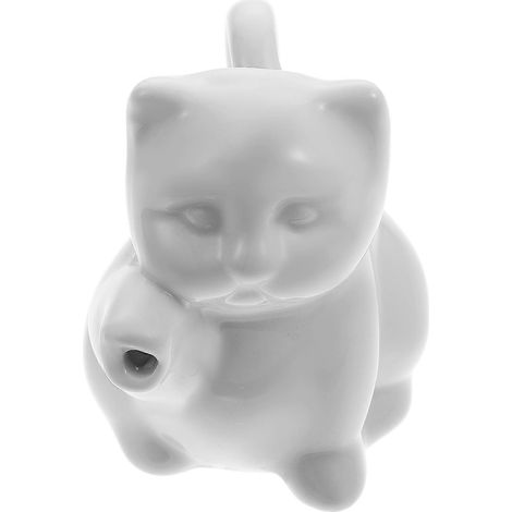 Bouilloire à lait en céramique, jolie tasse à sauce en forme d'animal, tasse à café à tirette en forme de fleur-8.5X5.5X7CM-White