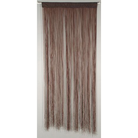 Rideau portière String chocolat 90 x200 cm brun (1/3)