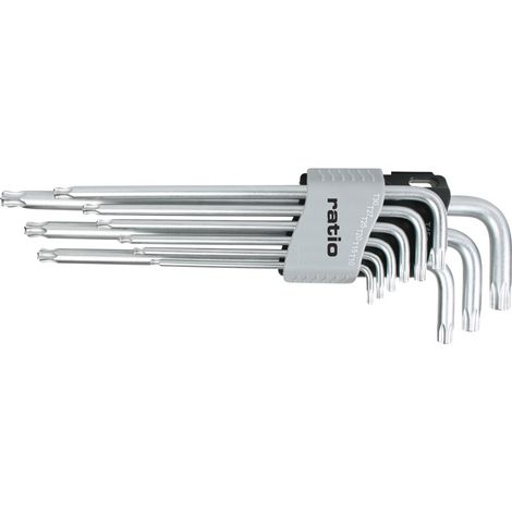 Llaves Torx Seguridad + Punta Bola Juego 9 Piezas RATIO (1/3)