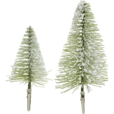 Kaemingk Bürsten Minibaum am Klipp grün 27 cm Weihnachtsdeko