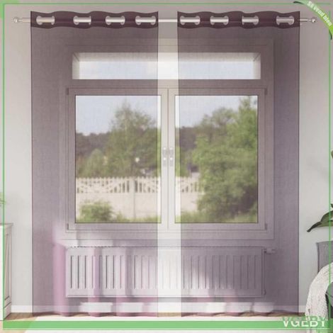 4102104 Rideaux en voile avec illets 2 pcs violet 140x245 cm (1/5)