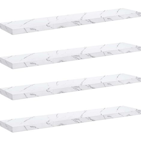 Maison Exclusive - Wandregal 4 pcs Weiß Marmor 120 x 23,5 x 4 cm