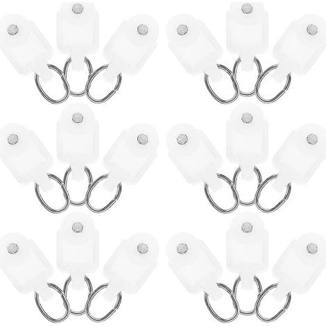 Roulettes de guidage pour rideaux, 150 pièces, blanches, avec crochets, pour salon, chambre et usage domestique. Glissement en douceur. (1/5)