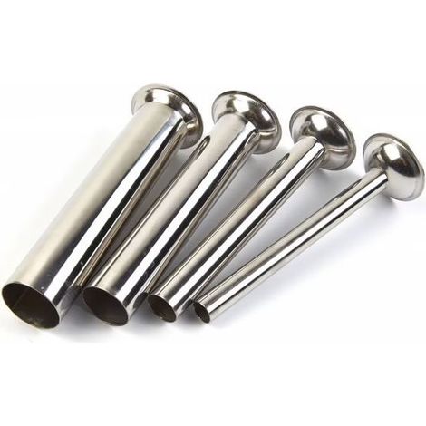 Canules pour poussoirs à saucisses - Tubes de remplissage en acier inoxydable - 4 pcs