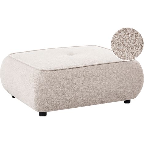 Otomana tapizada de bouclé reposapiés cuadrado acolchado diseño decorativo moderno beige Salla