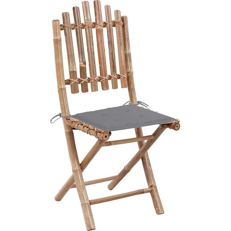 Maison Exclusive - Klappstühle, 2 Stück, mit Kissen, Bambus (1/5)
