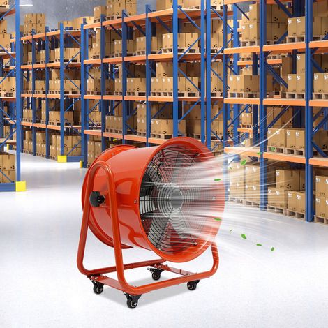 Ventilateur Axial de Chantier Mobile 16 Pouces 1100W, Ventilateur de Chantier Haute Vitesse, Débit d'Air 13600 m³/h, Ventilateurs Industriel pour Atelier Garage Usine, Refroidissement Puissant (1/5)