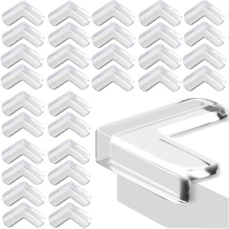 QORVA-Protection Coin de Table Bébé, 6Pcs Protecteur d'angle de Meuble Transparent, Doux et Haute Résilience, Protège Le Bébé des Angles Vifs de la Table (L-Shape) (1/5)