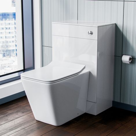 Elora Back to Wall Toilet Pan with Concealed Cistern WC Unit Set (1/5)