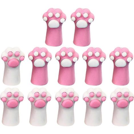 Lot de 12 gommes en caoutchouc en forme de patte de chat, motif dessin animé, pour les étudiants. (1/5)