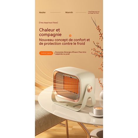 Chauffage soufflant domestique compact, radiateur électrique portable mini pouvant être fixé au mur, chauffage silencieux à chauffe rapide pour intérieur (1/3)