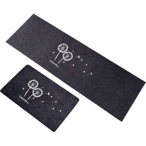 Tapis de cuisine antidérapant 2 pièces – absorbant et rapide séchage, idéal devant évier ou entrée de salle de bain (1/3)