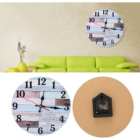 Horloge murale ronde silencieuse de style industriel, décoration intérieure et extérieure, style rétro, type 1 (1/5)