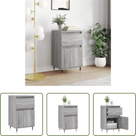 vidaXL Holzbeistelltisch Sonoma - Sideboard Grau Sonoma 40x35x70 cm Holzwerkstoff (1/5)