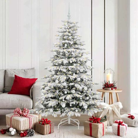 Künstlicher klappbarer Weihnachtsbaum Weiß 180 cm PE und PVC