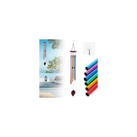 Carillon éolien suspendu en tube d'aluminium, style rétro, pour jardin, terrasse, balcon ou salle de classe.