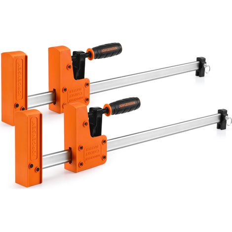 Jorgensen – Serre-joint à une main en acier et nylon – Force de serrage 680 kg – Largeur de serrage 600 mm – Plage d'étirement 770 mm – Pour menuiserie