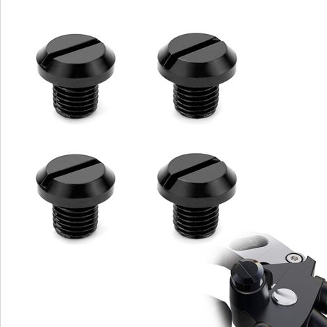 Pack of 4 Universal Motorcycle Mirror Caps, M10 x 1.25 mm Universal Motorcycle Rearview Mirror Cap, Black Positive Suitable for Motorcycles (1/5)
