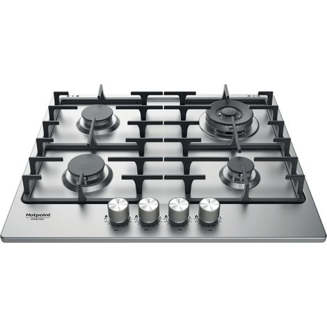 Piano Cottura Hotpoint PPH 60G DF/IX da Incasso a Gas 4 Fornelli Acciaio Inossidabile (1/5)