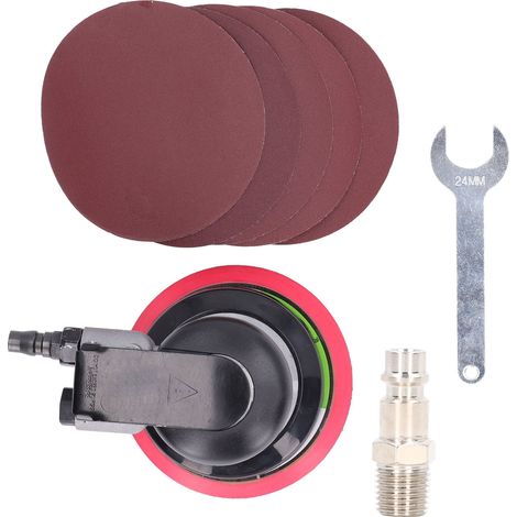 Polisseuse pneumatique à disque de 12,7 cm (5 po), ponceuse orbitale, machine à poncer, entrée 6,35 mm (1/4 po), 10 000 tr/min