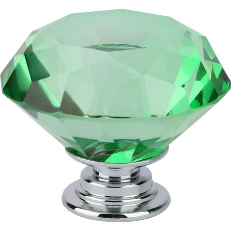 1 Stück Schubladengriff aus Kristallglas in Diamantform (701 A-40 grün) (1/5)