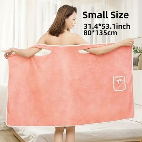1 paquet de serviette de bain résistante à l'usure, serviette de bain en polaire corail, accessoires de salle de bain-rose (1/4)