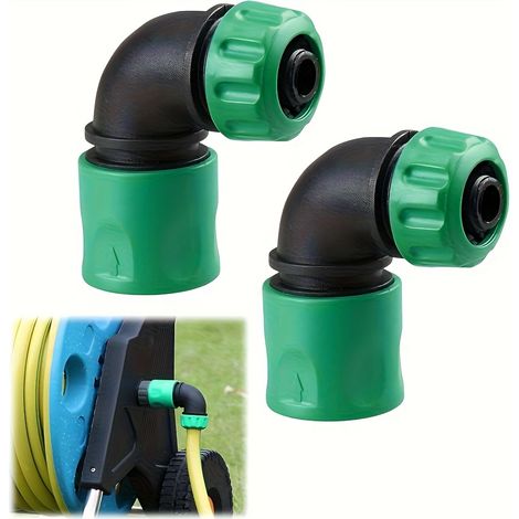 2 raccords d'angle pour tuyau d'arrosage, coudés avec les adaptateurs Y7Y7, raccord compatibles rapide à 90 degrés (1/5)