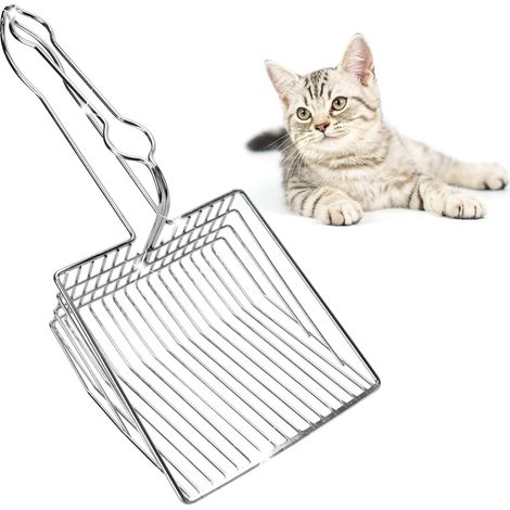 Cat Litter Shovel, Deep Scoop for Quick Sifting, Stainless Steel Cat Litter Shovel, Easy to Clean for Pets Cats and Dogs (1/5)