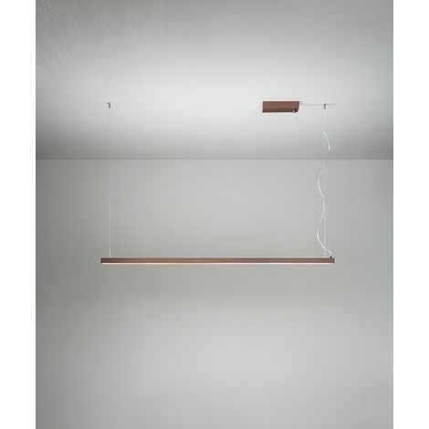 Suspension Led 35W Design Moderne Aluminium Marron Métallisé Avec Technologie Cct Dimmable Et Rosone Décentralisé Pour Espaces Élégants - Perenz (1/2)