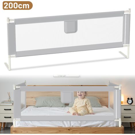 Randaco Barrière de Sécurité Enfant Lit, Barrière de Lit Enfant Bébé 200CM protection contre les chutes