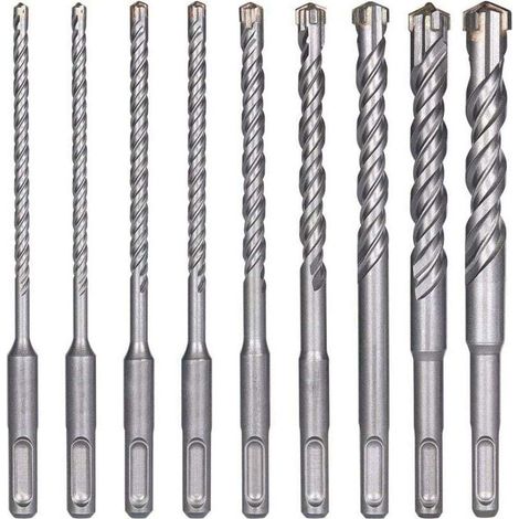 9-piece concrete drill bit set, 5–16 mm – 160 mm length – SDS-Plus for impact drills – carbide – 100 mm drilling depth – 16 mm x