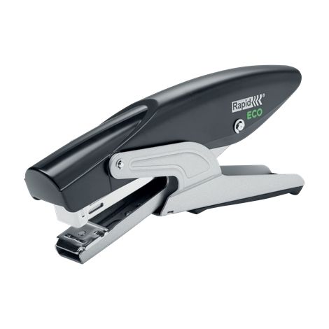 Rapid ECO Grapadora de Tenaza Profesional Fabricada con Plástico Reciclado, Oficina, Casa y Escuela, Apertura Ajustable, Gama de Productos Sostenibles, Negro, 24812500